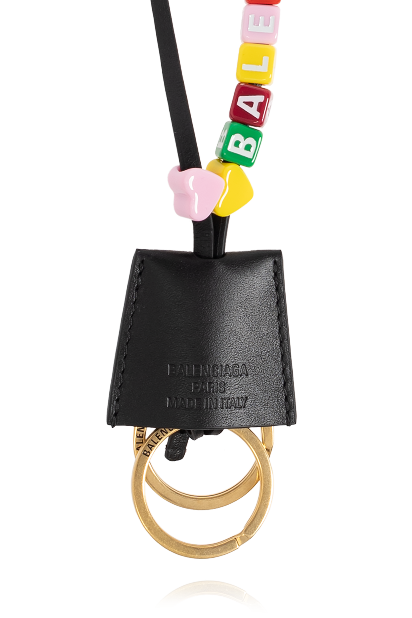balenciaga tags キーリング NEW W TAGS Balenciaga Logo Leather Keyring Pouch in Tomato